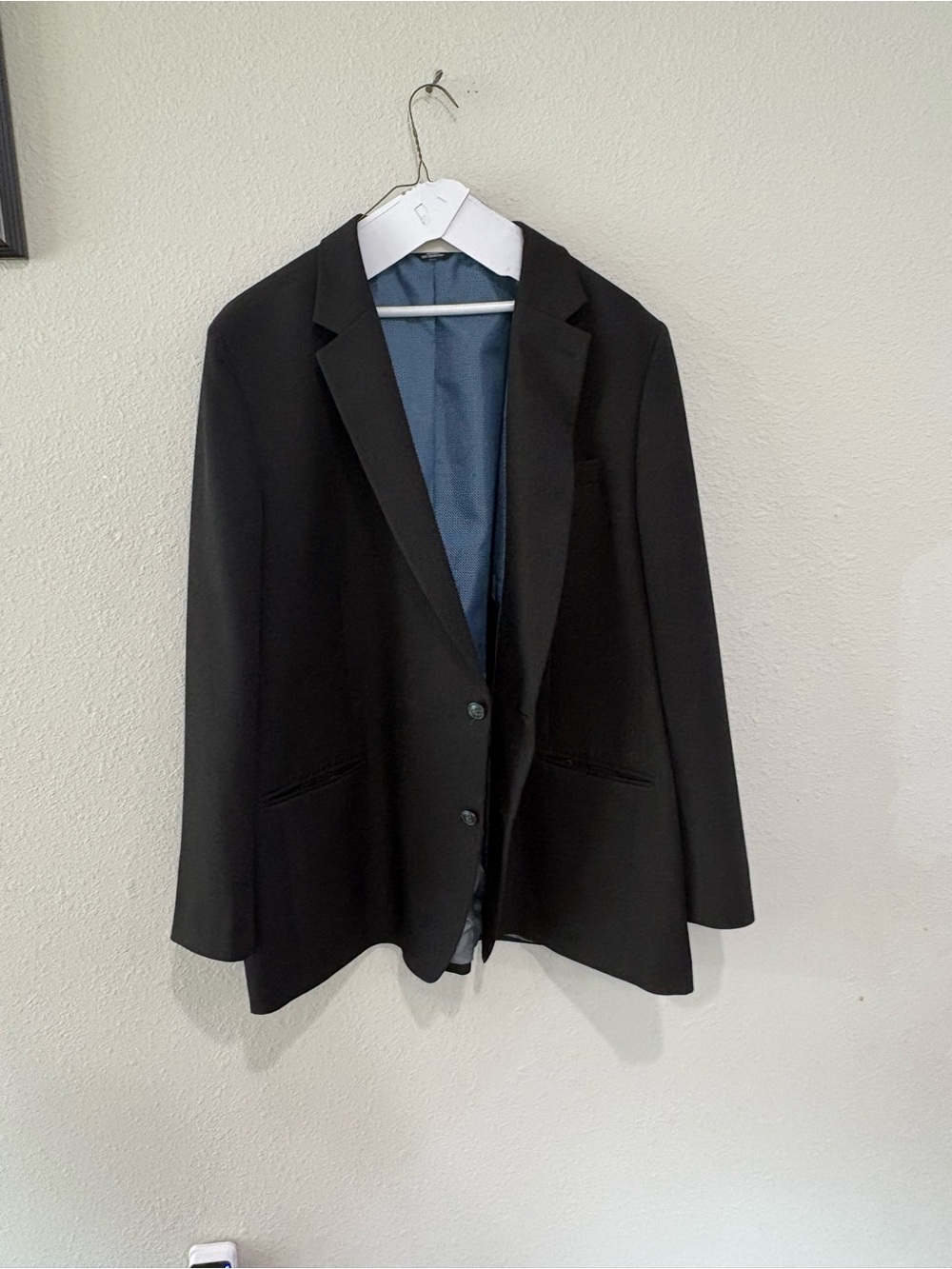 Haggar Black Men's Two-Button Blazer with Blue Lining